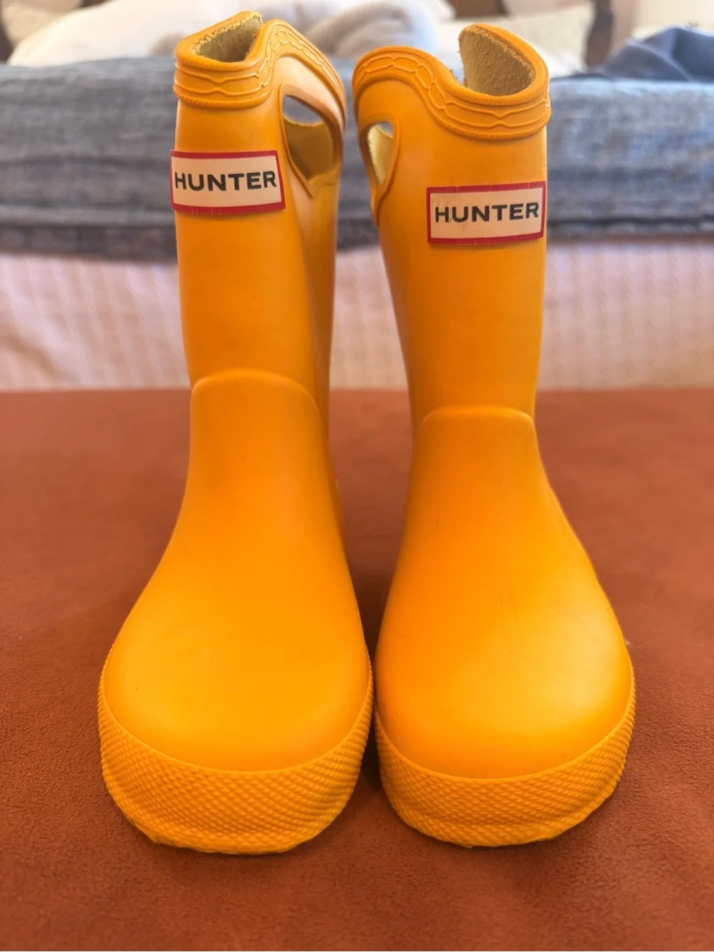 Hunter Kids Yellow Pull-On Rain Boots